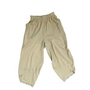 Free People FP Beach Barrel green ribbed barrel pull on pants slouchy, Size‎ M